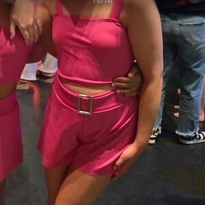 Pink Belted Romper